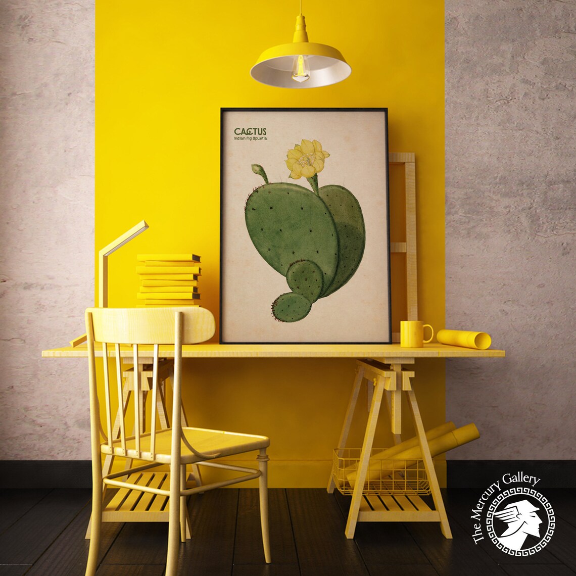 Prickly Pear Cactus Desert Art Print, Eclectic Decor - Image 4