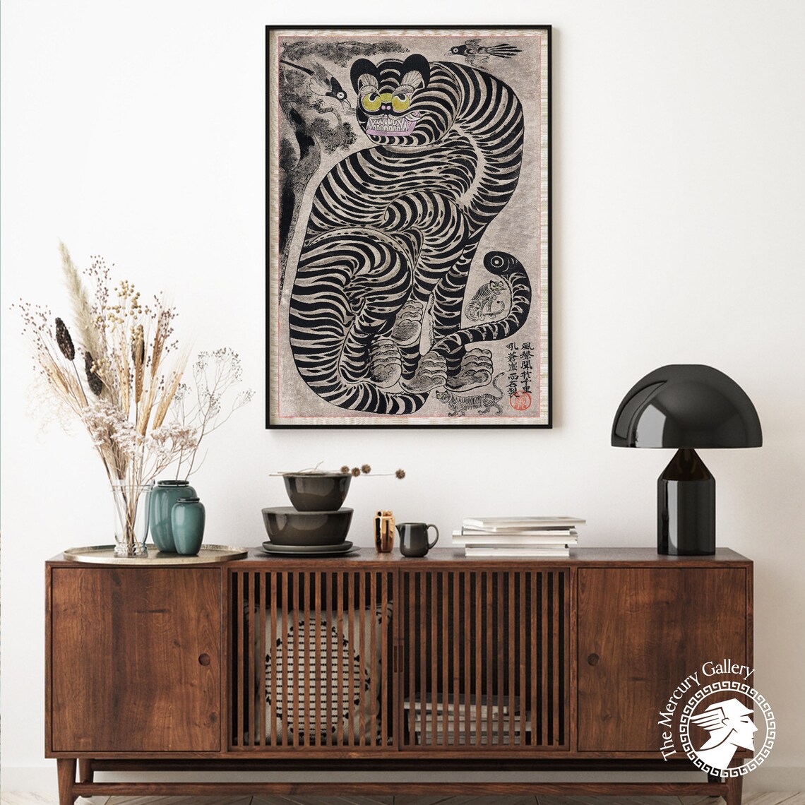 Talismanic Tiger Vintage Japanese Painting Art Print - Image 6