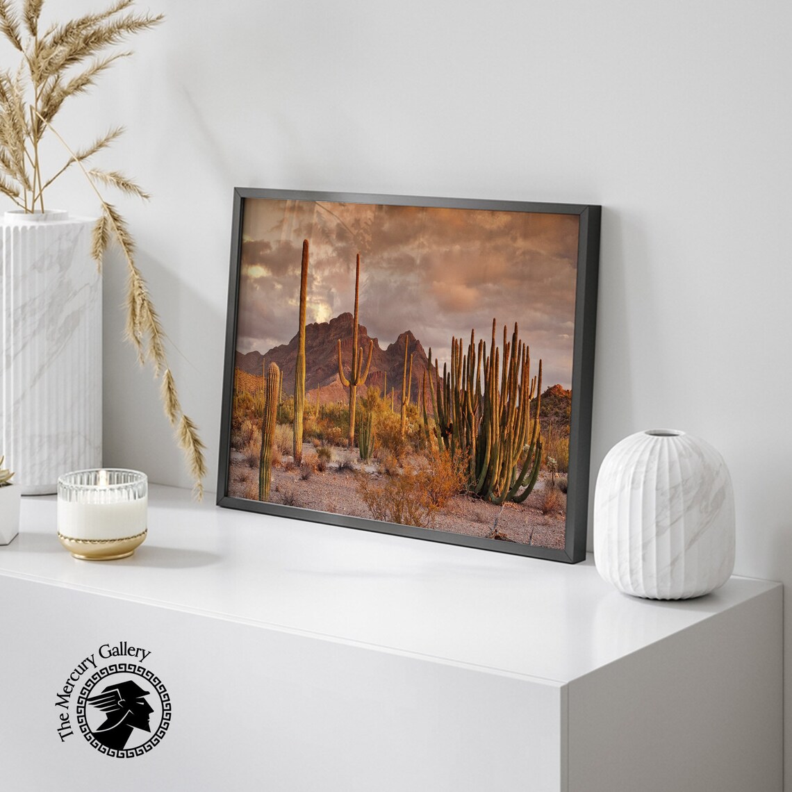 Vintage Desert Landscape Art Print, Southwestern Decor - Image 2