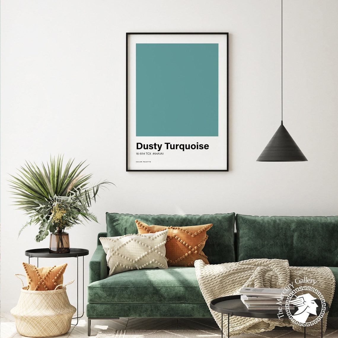 Dusty Turquoise Color Poster Print Great Color Scheme Minimalistic Design Trending Colour Print Complementary Wall Poster - Image 4