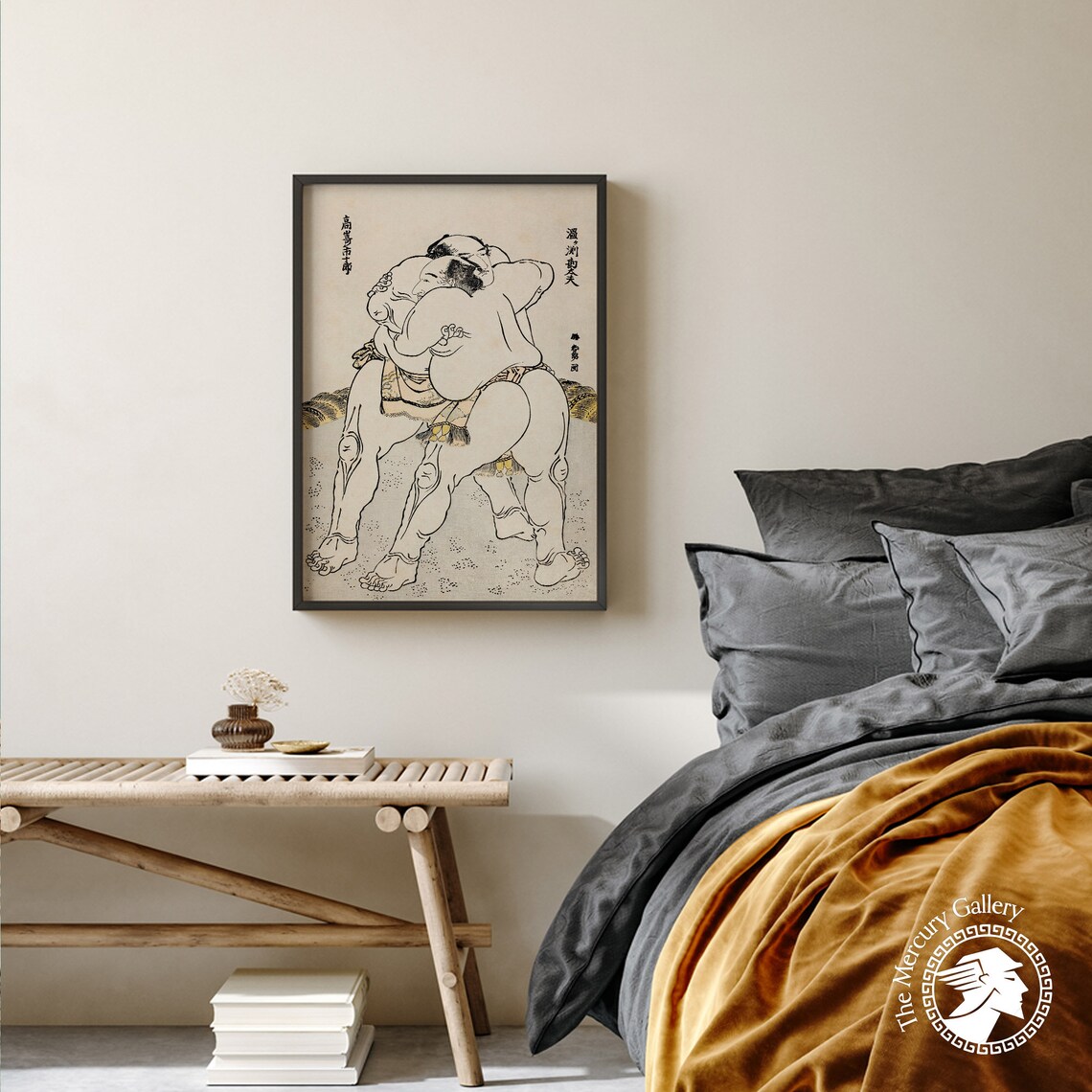 Vintage Sumo Wrestler Japan Art Print, Poster - Image 3