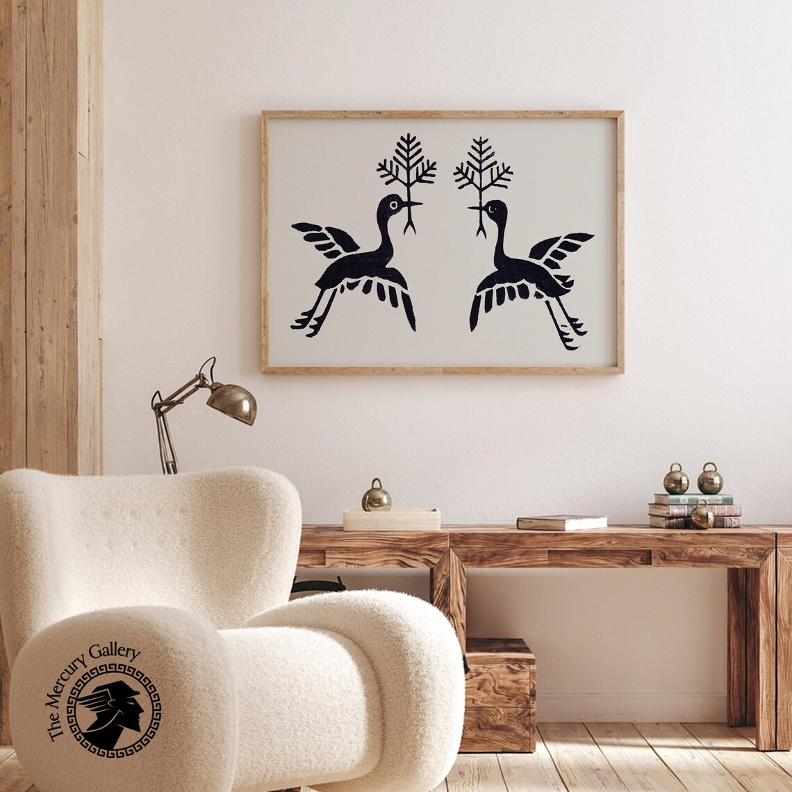 Taguchi Tomoki Birds Poster, Vintage Japanese Decor - Image 3