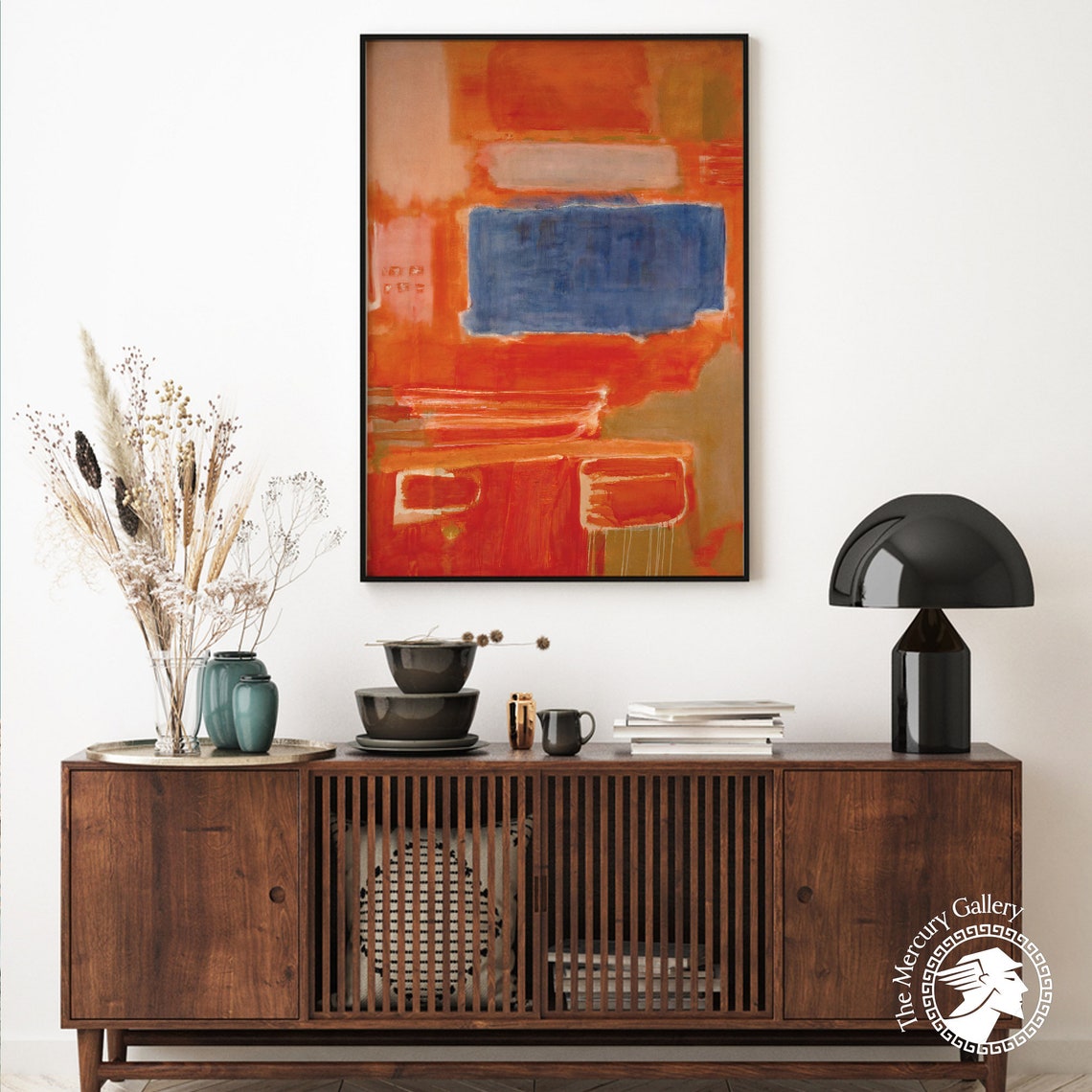 Mark Rothko Blue Rectangle On Red Abstract Expressionist Art Poster - Image 4