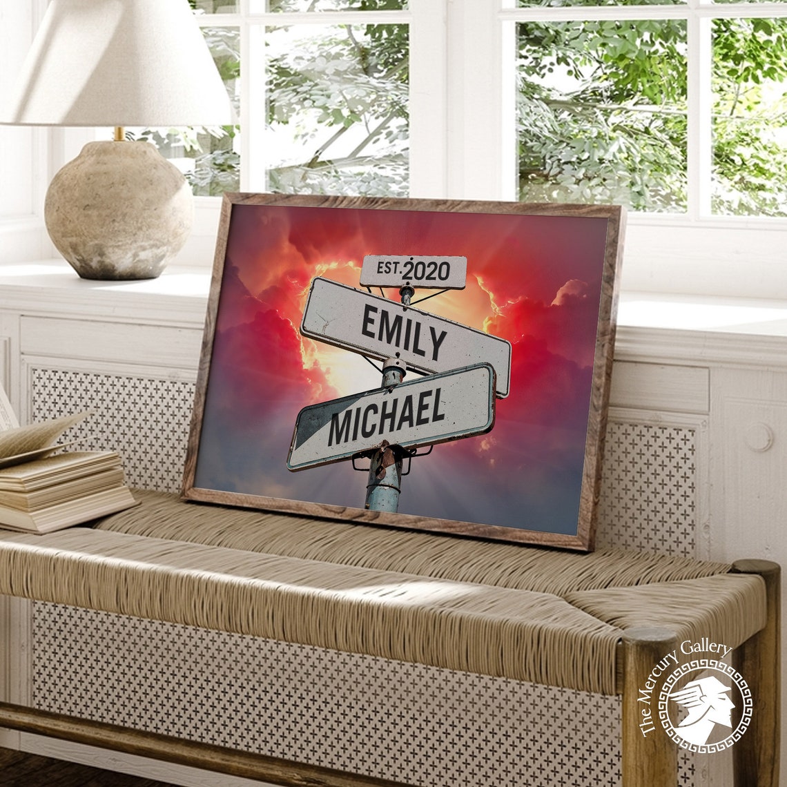 Custom Name Vintage Street Sign Sunset Poster Personalized Gift - Image 6