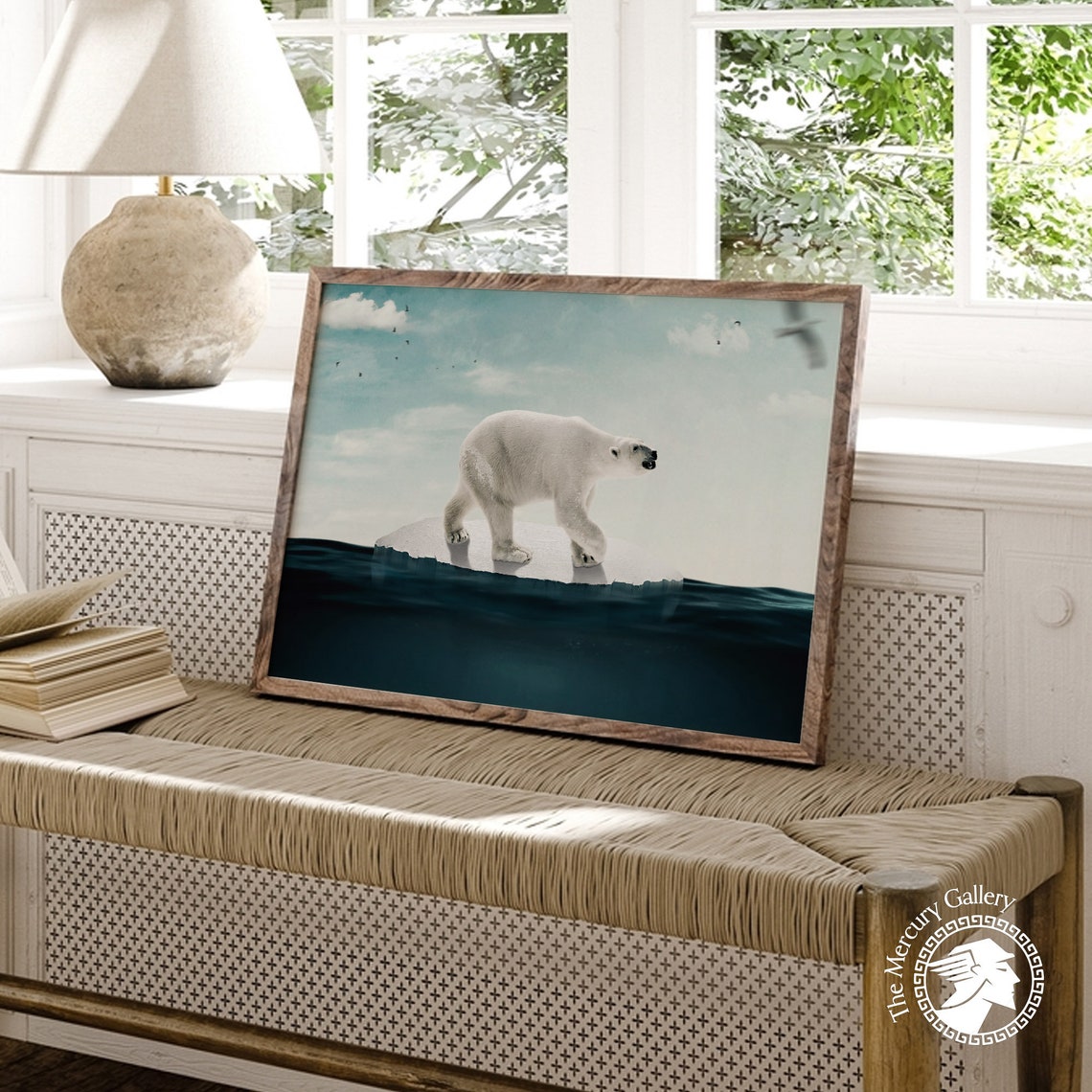 Polar Bear On Melting Ice Floe Arctic Wildlife Fine Art Print - Image 4