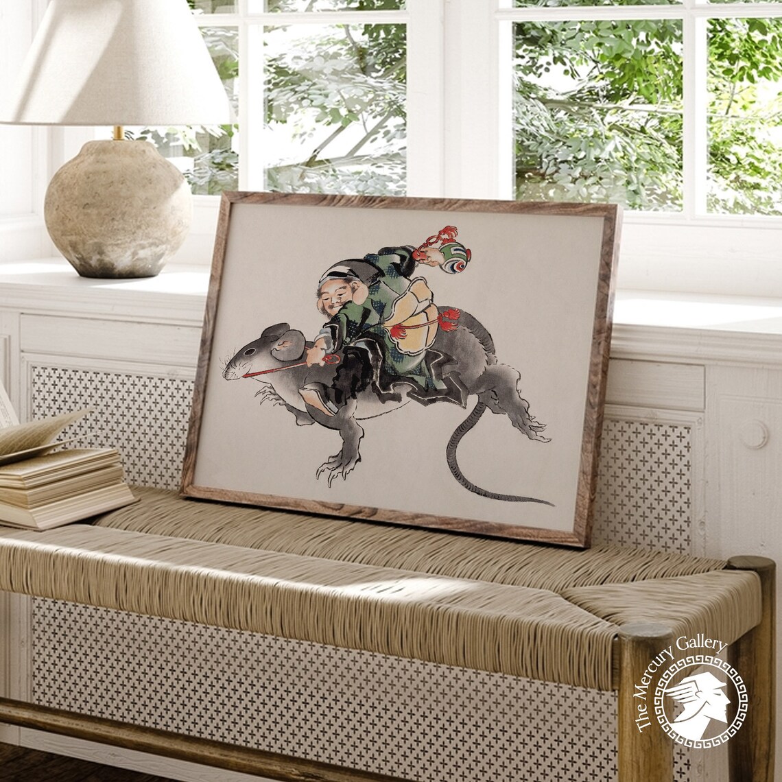 Hokusai Daikoku Riding Giant Rat Japanese Lucky God Art Poster - Image 3