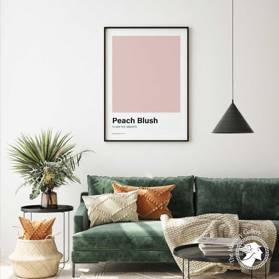 Peach Blush Color Palette Swatch Minimalist Dusty Pink Wall Art Poster - Image 4