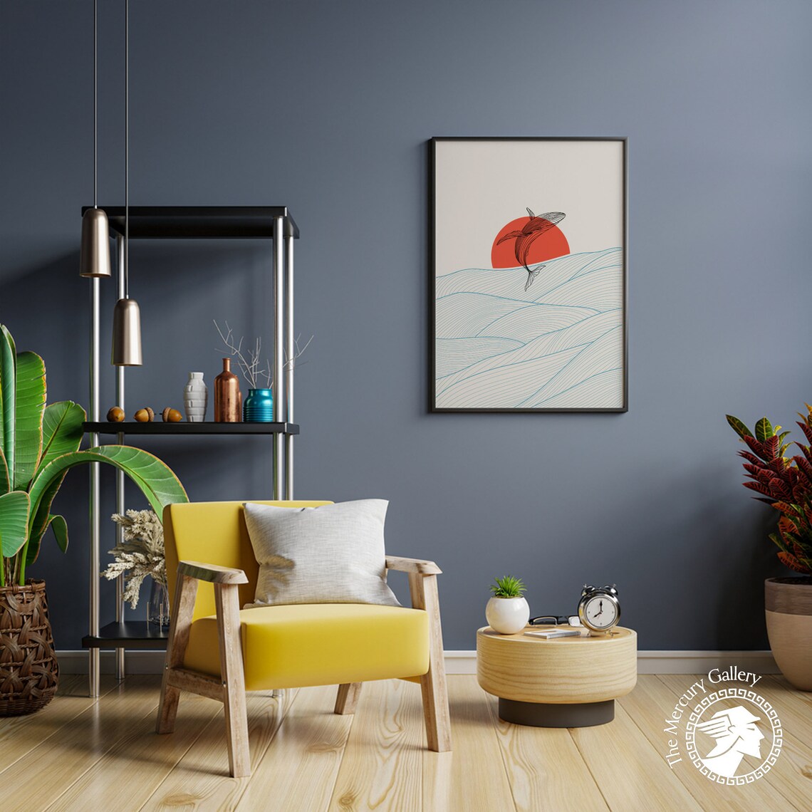 Humpback Whale Line Art Art Print, Ocean Waves - Image 3