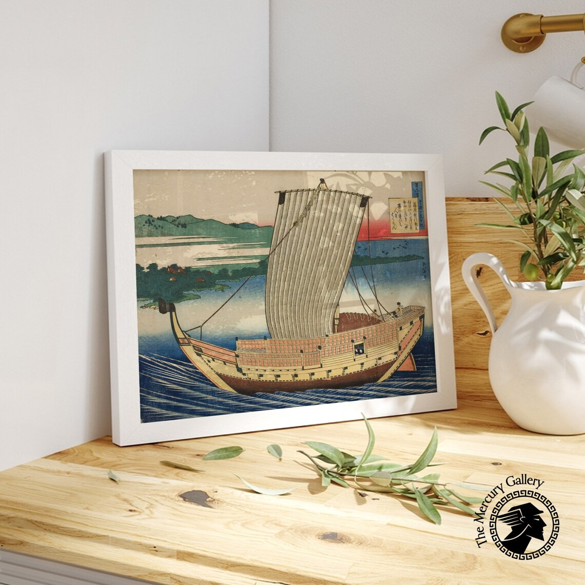 Hokusai Sunset Sailboat Sea Voyage Japanese Woodblock Art Poster - Image 4