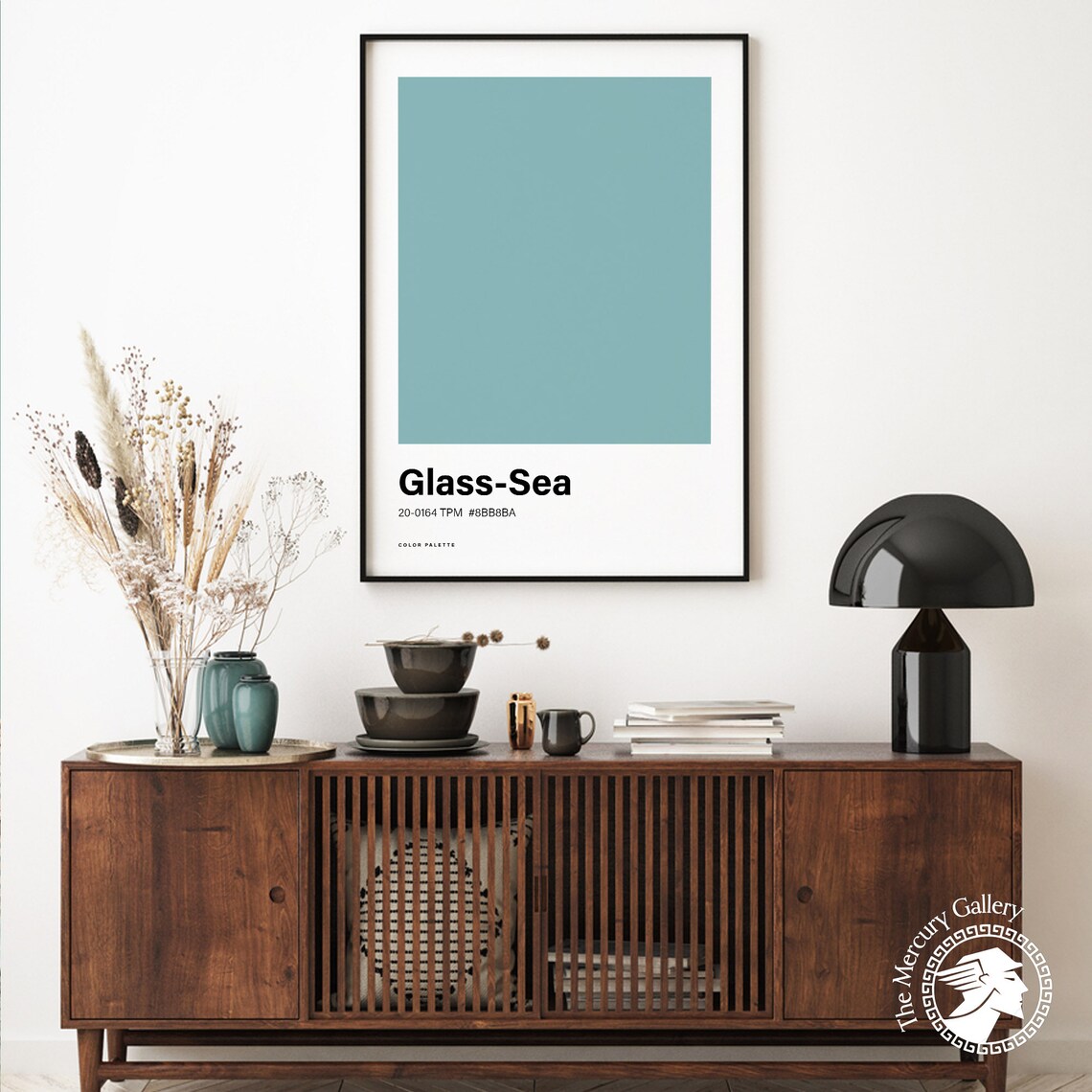 Glass Sea Color Palette Swatch Minimalist Sage Teal Coastal Wall Art Poster - Image 6