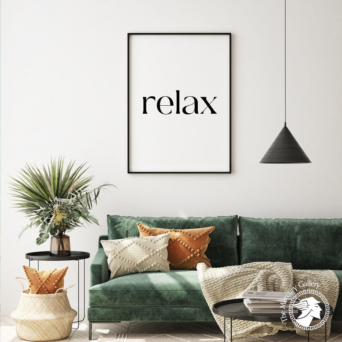 Relax Typography Black White Minimalist Serif Quote Wall Art Poster - Image 4