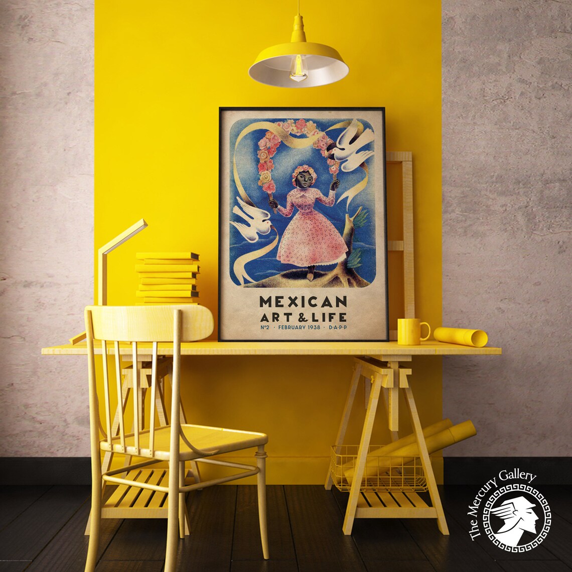 Mexican Exhibition Vintage Travel Poster, Floral Art - Image 5