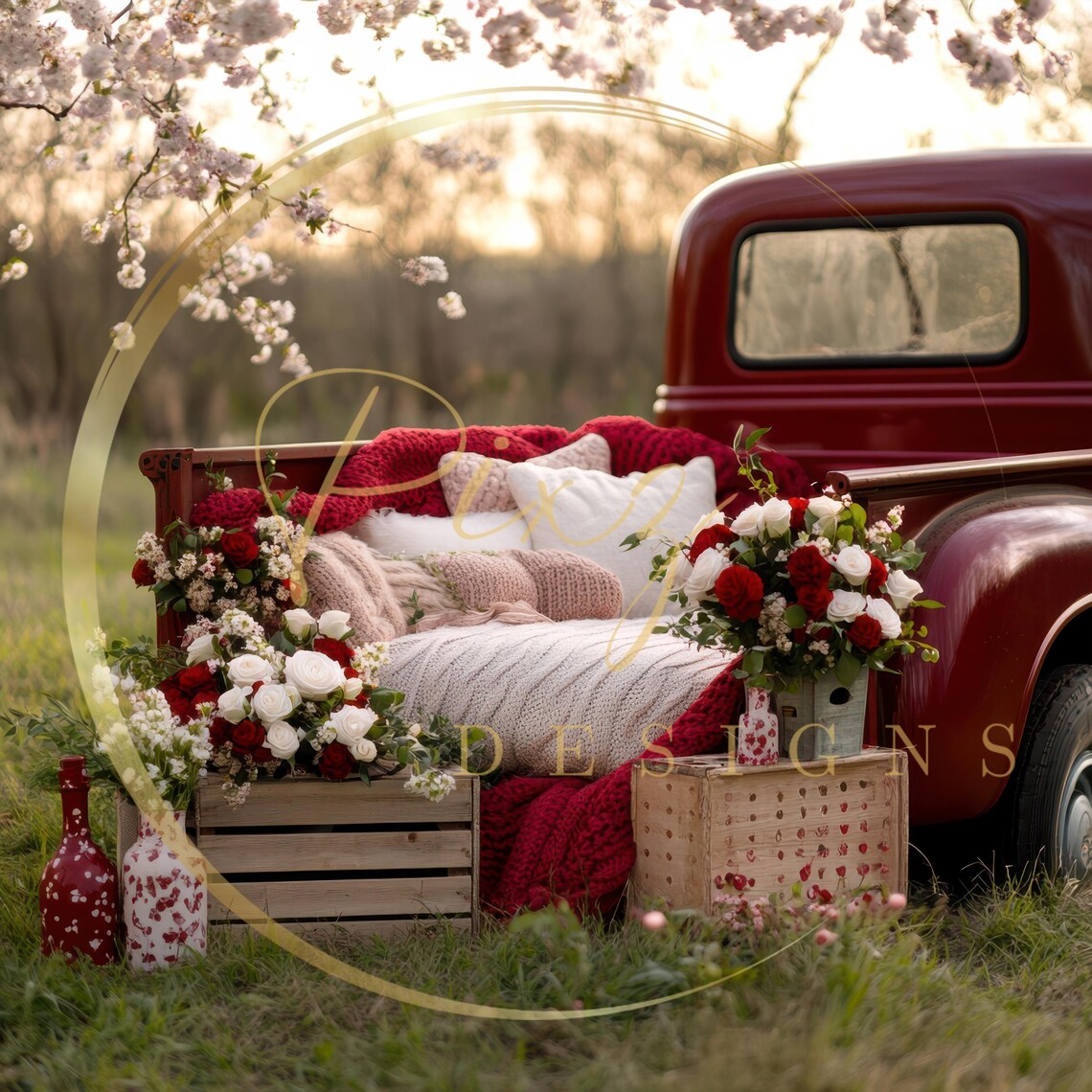 Romantic Valentines Day Truck Backgrounds - Image 2