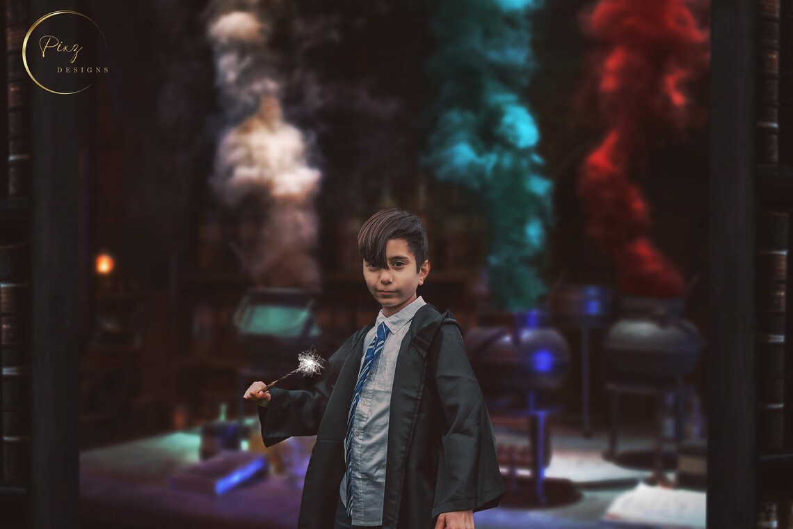 Wizard Library Background, Photography Composition