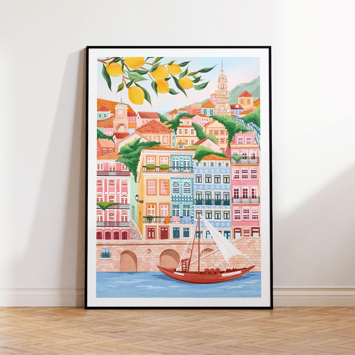 Porto Portugal Travel Poster, Bedroom City Print