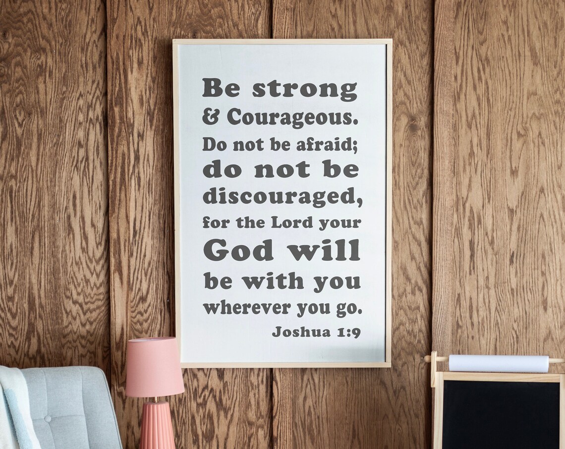 Be Strong and Courageous, Christian Kids Room Art Print