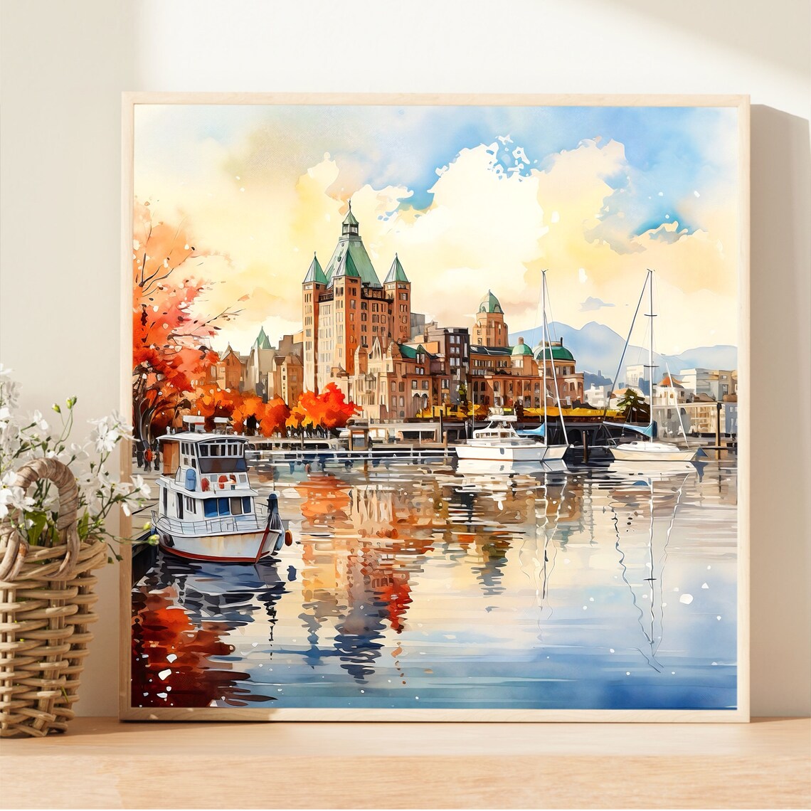 Vancouver Cityscape Art Print, Canada Wall Art - Image 2