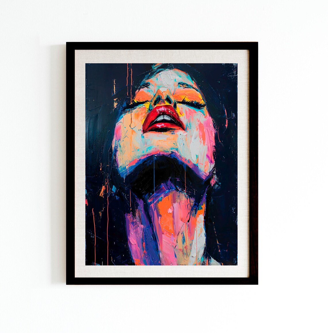 Womans Lust Colorful Acrylic Portrait Face Art Modern Poster