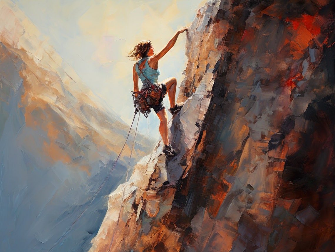 Cliffhanger Acrylic Mountain Climber Wall Art Decoration Mural Home Office