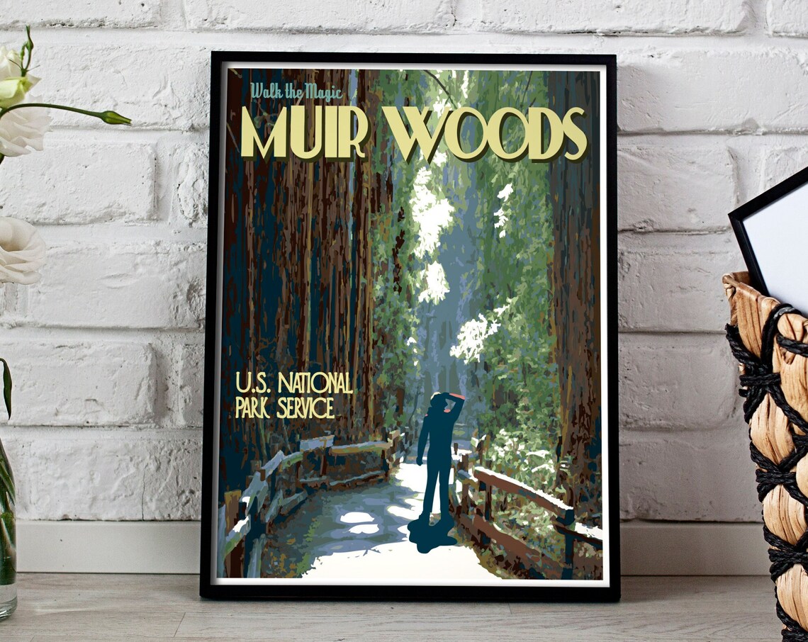 Muir Woods National Monument Vintage Travel Poster
