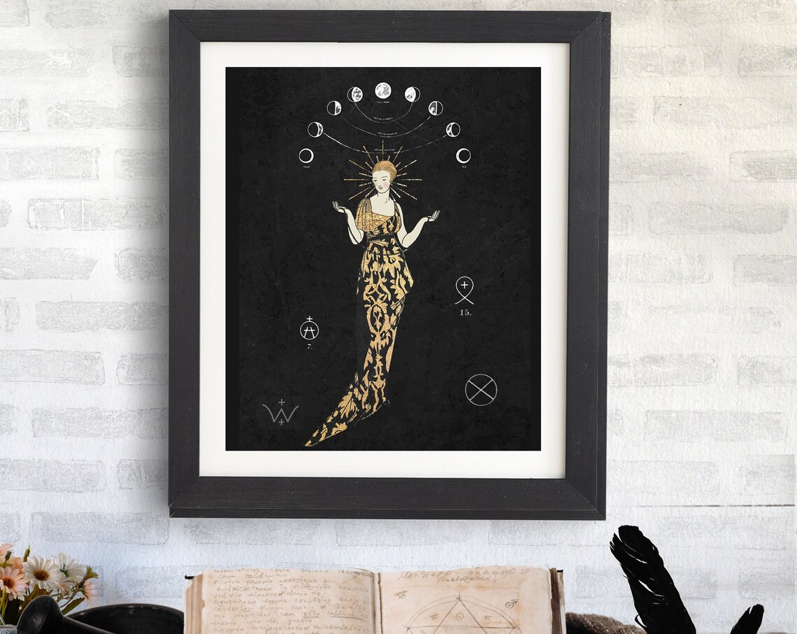 Mucha-Inspired Art Nouveau Bohemian Goddess Poster - Image 2