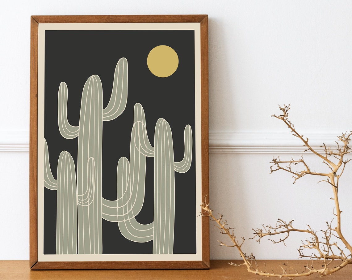 Cactus Botanical, Vintage Travel Poster