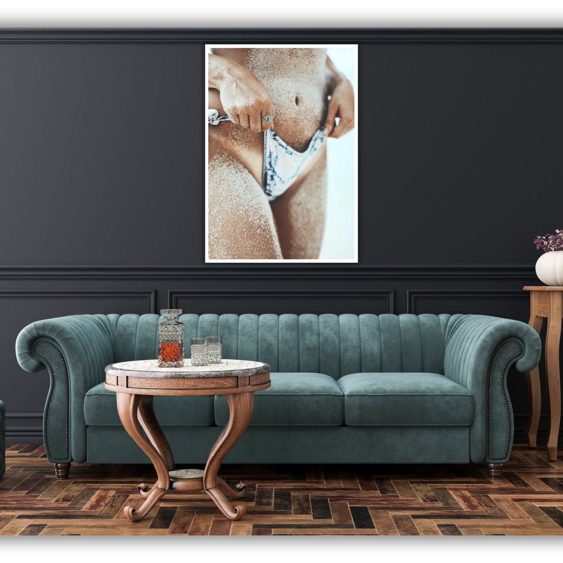 Sensual Woman Sand Covered Bikini Body Beach Close Up Art Poster - Image 5
