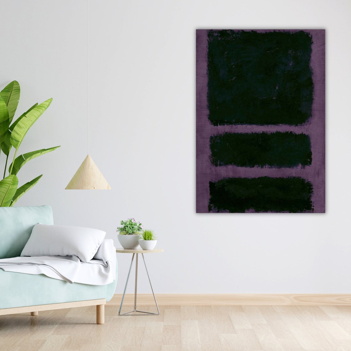 Mark Rothko Style Purple Navy Rectangles Abstract Art Poster - Image 3