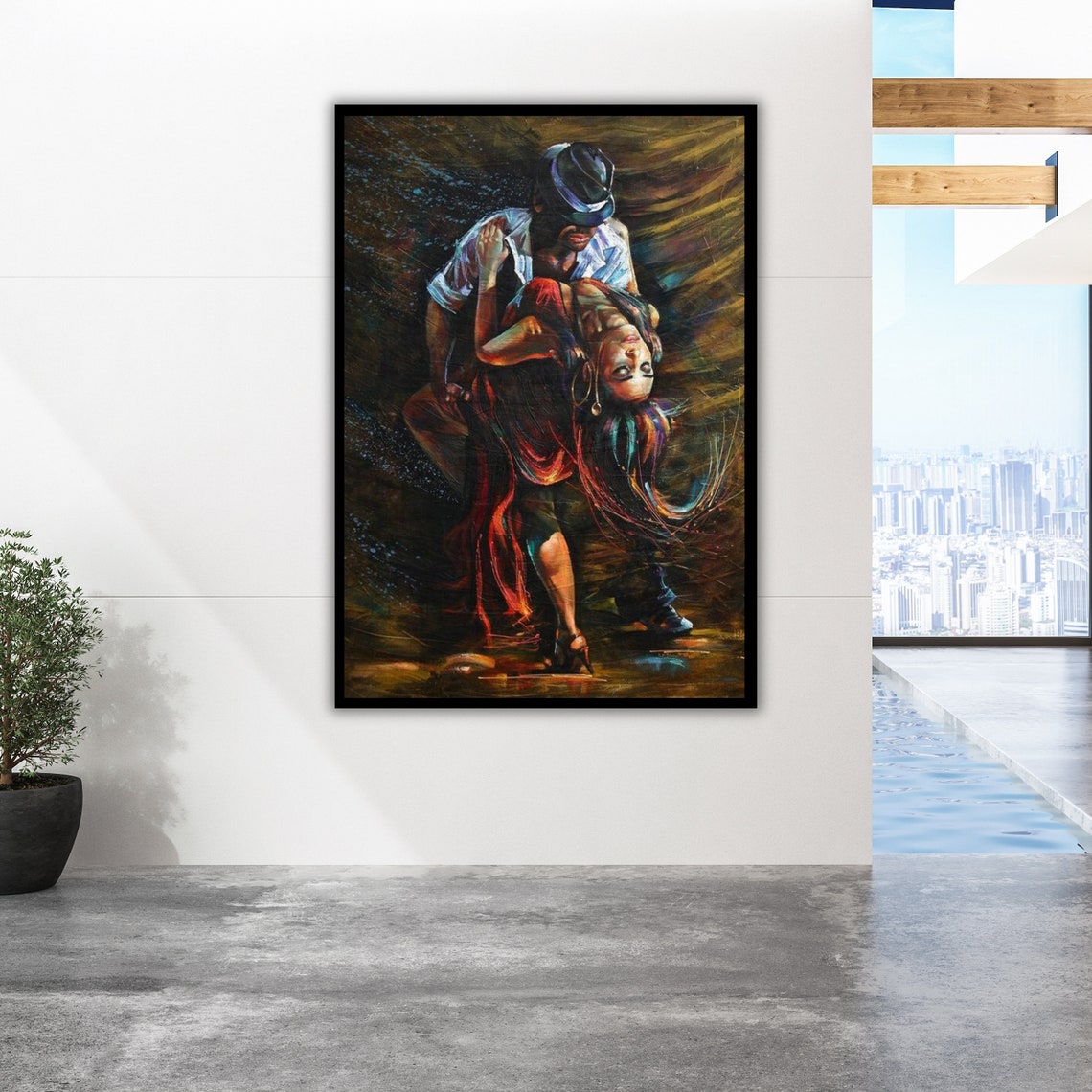 Dancing Couple Framed Art Print Ready To Hang Romantic Wall Decor Unique Gift For Couples - Image 4
