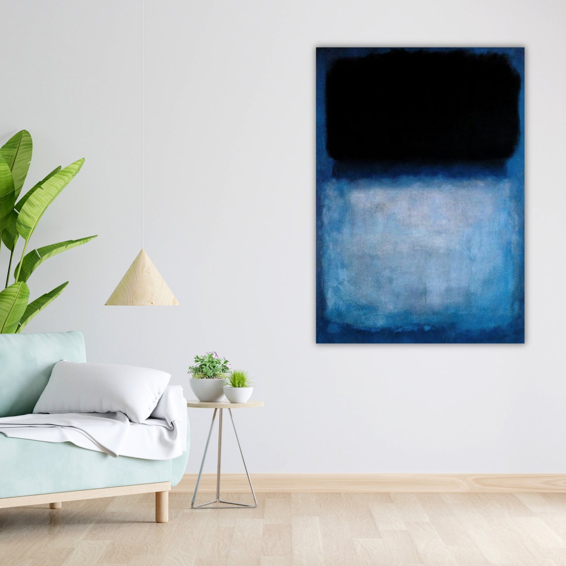 Black Blue Abstract Color Field Rothko Inspired Moody Art Poster - Image 3