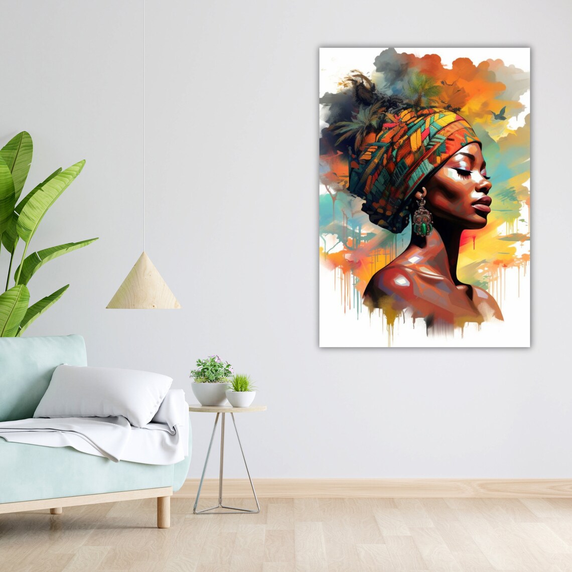Abstract Tribal Woman Art Modern Wall Decor Contemporary Artwork Ethnic Portrait Print Unique Home Decoration - Image 3