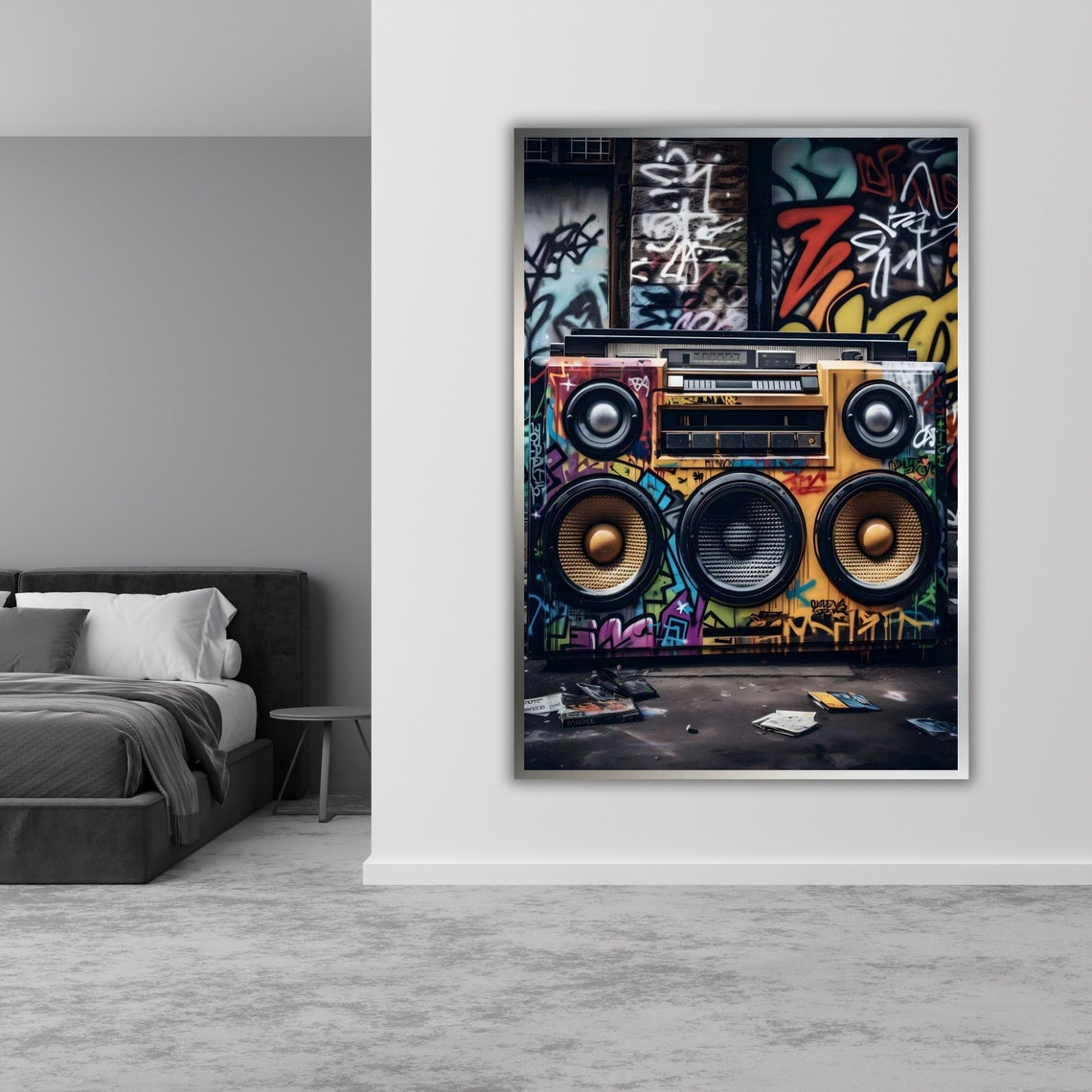 Graffiti Boombox Hip Hop Street Wall Urban Music Art Print Poster - Image 3