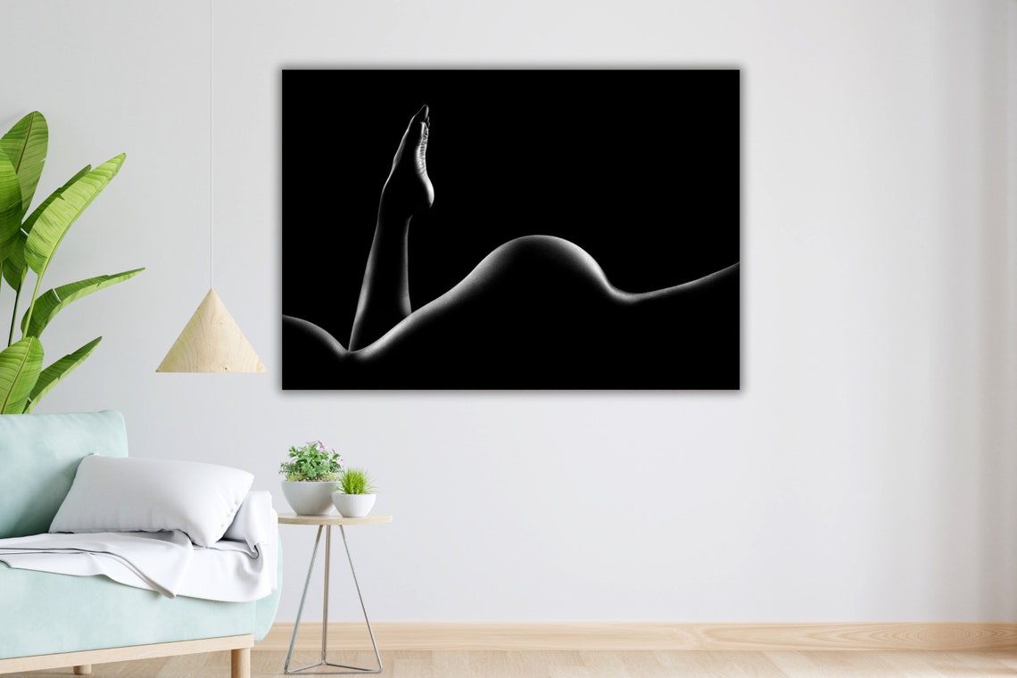 Black And White Body Curves Abstract Nude Bodyscape Fine Art Poster