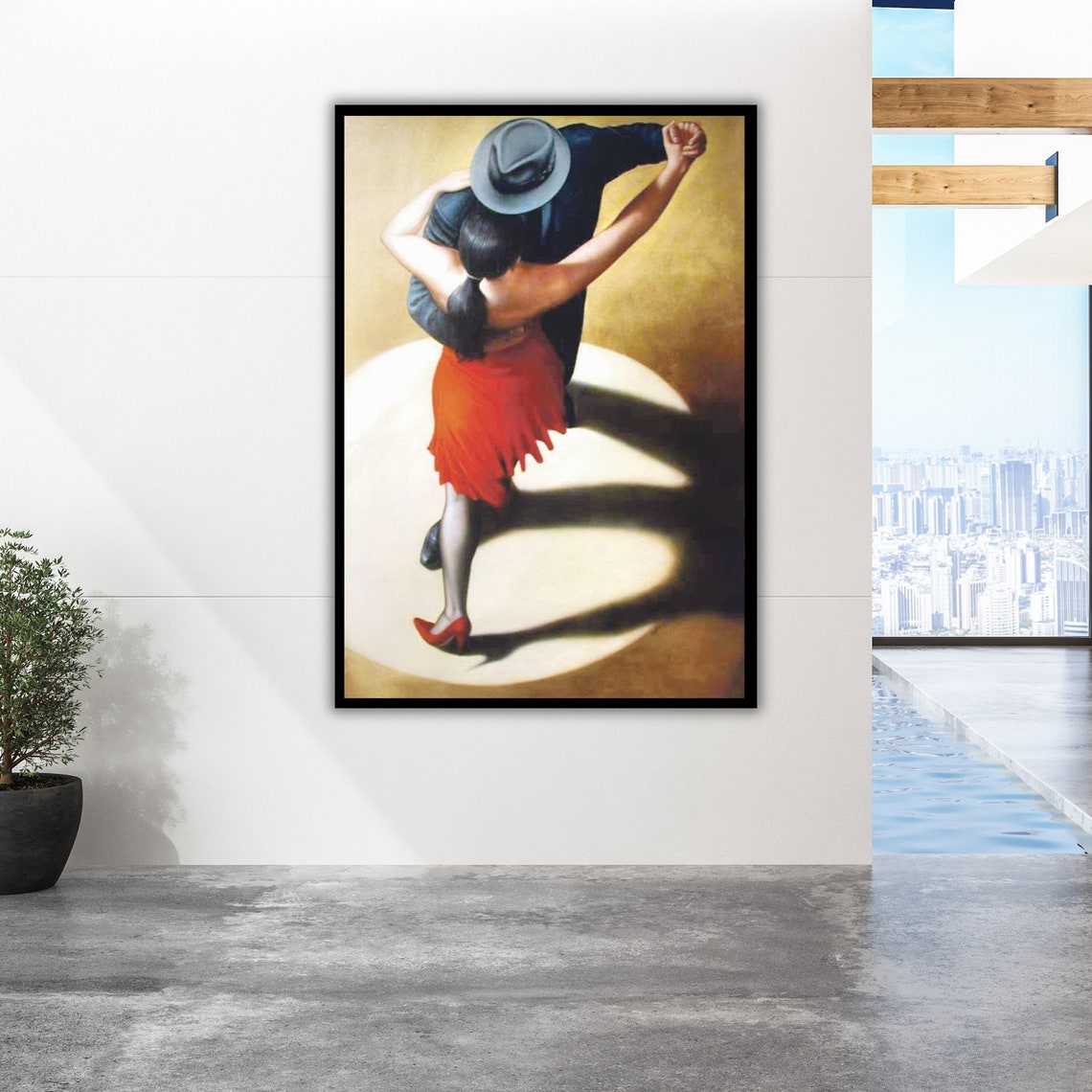 Flamenco Dance Couple Red Dress Spotlight Passionate Art Poster - Image 2
