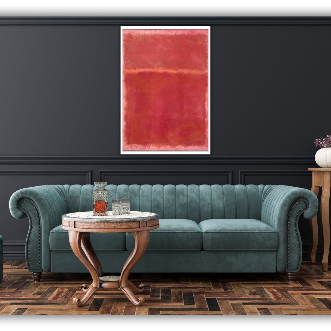 Rothko Style Red Orange Color Field Abstract Modern Painting Poster - Image 2