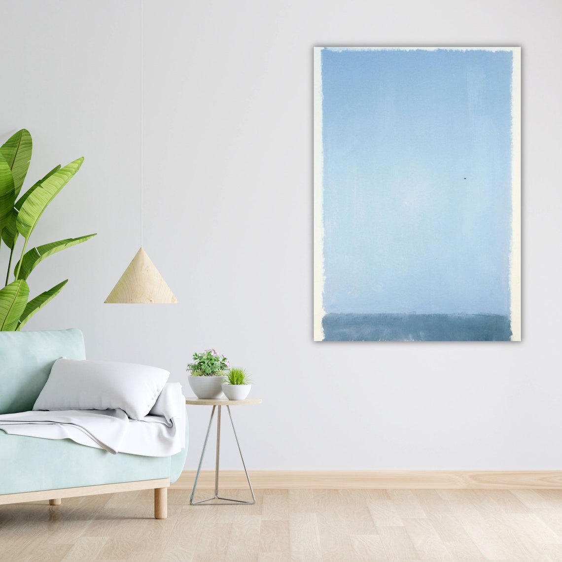 Soft Blue Abstract Horizon Rothko Style Calm Minimalist Art Poster - Image 3