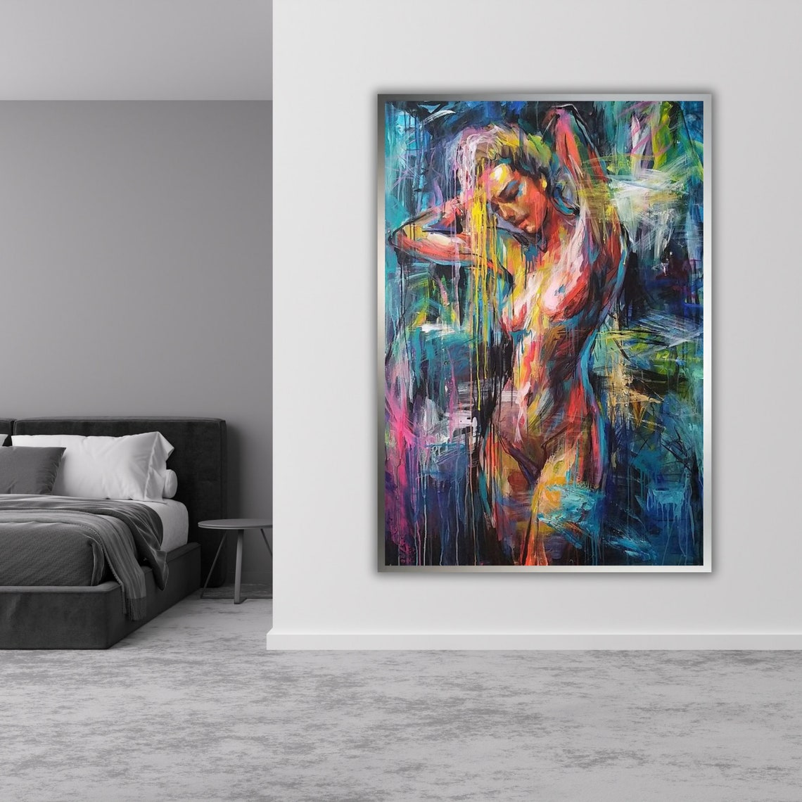 Colorful Abstract Nude Woman Vibrant Expressionist Art Poster - Image 5