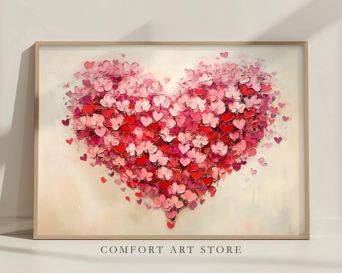 Vintage Valentines Day Heart Wall Art Print - Image 2