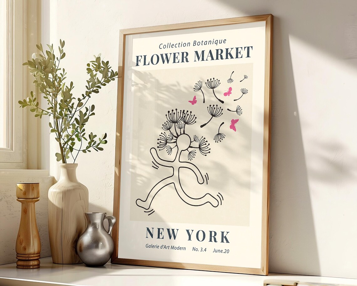New York Flower Market Botanical Dancing Dandelion Museum Exhibition Poster - Image 2