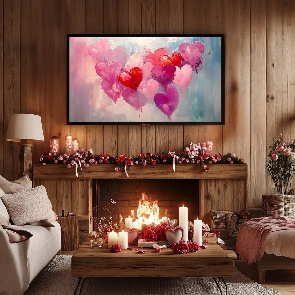 Valentines Day Heart Frame TV Art, Vintage Gift - Image 2