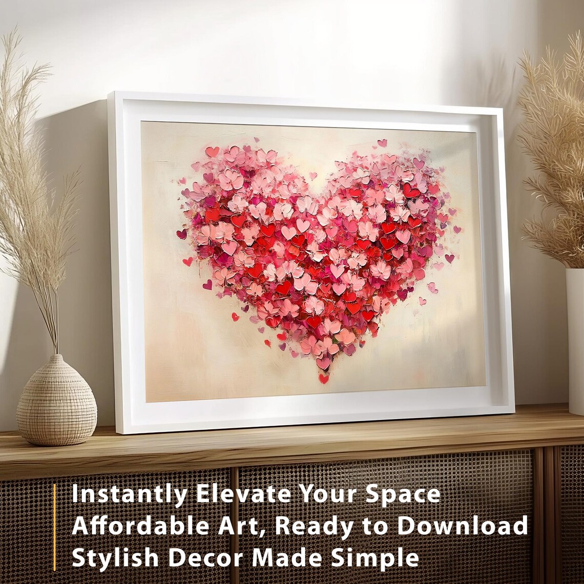 Vintage Valentines Day Heart Wall Art Print - Image 4
