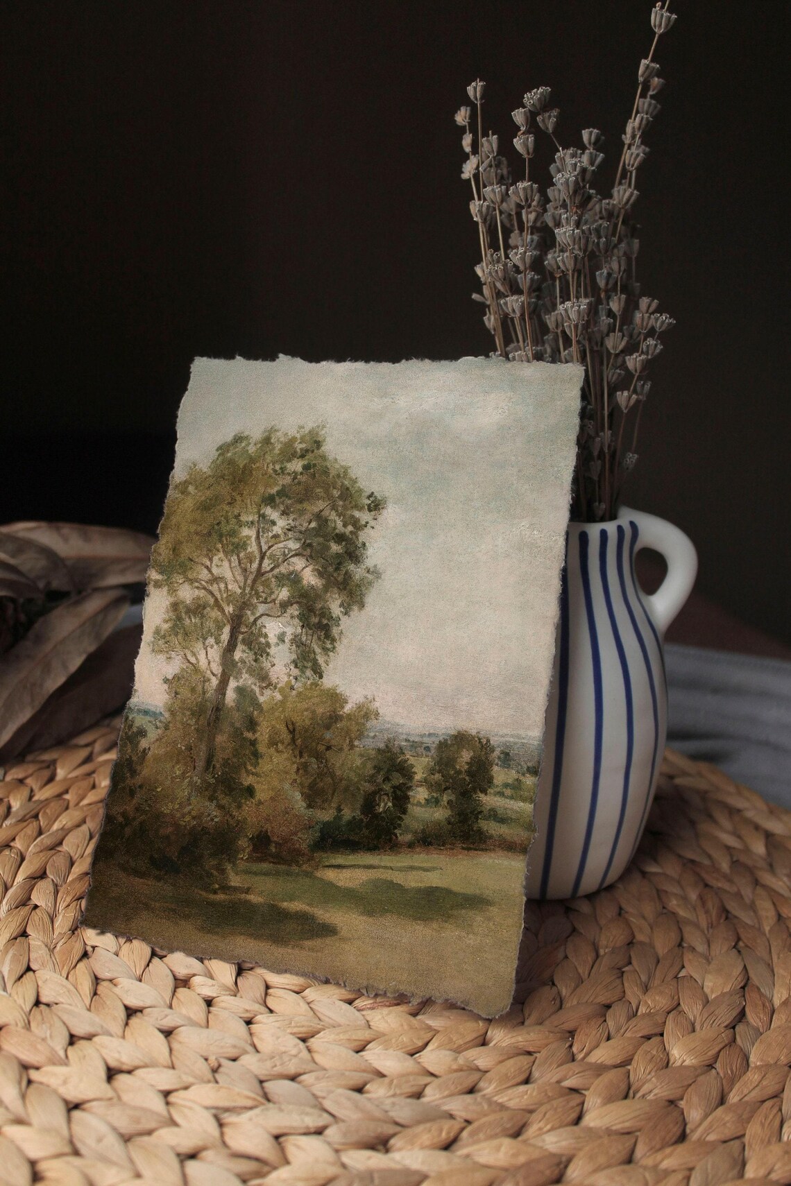 Vintage Tree Landscape Art Print, Rustic Country - Image 2