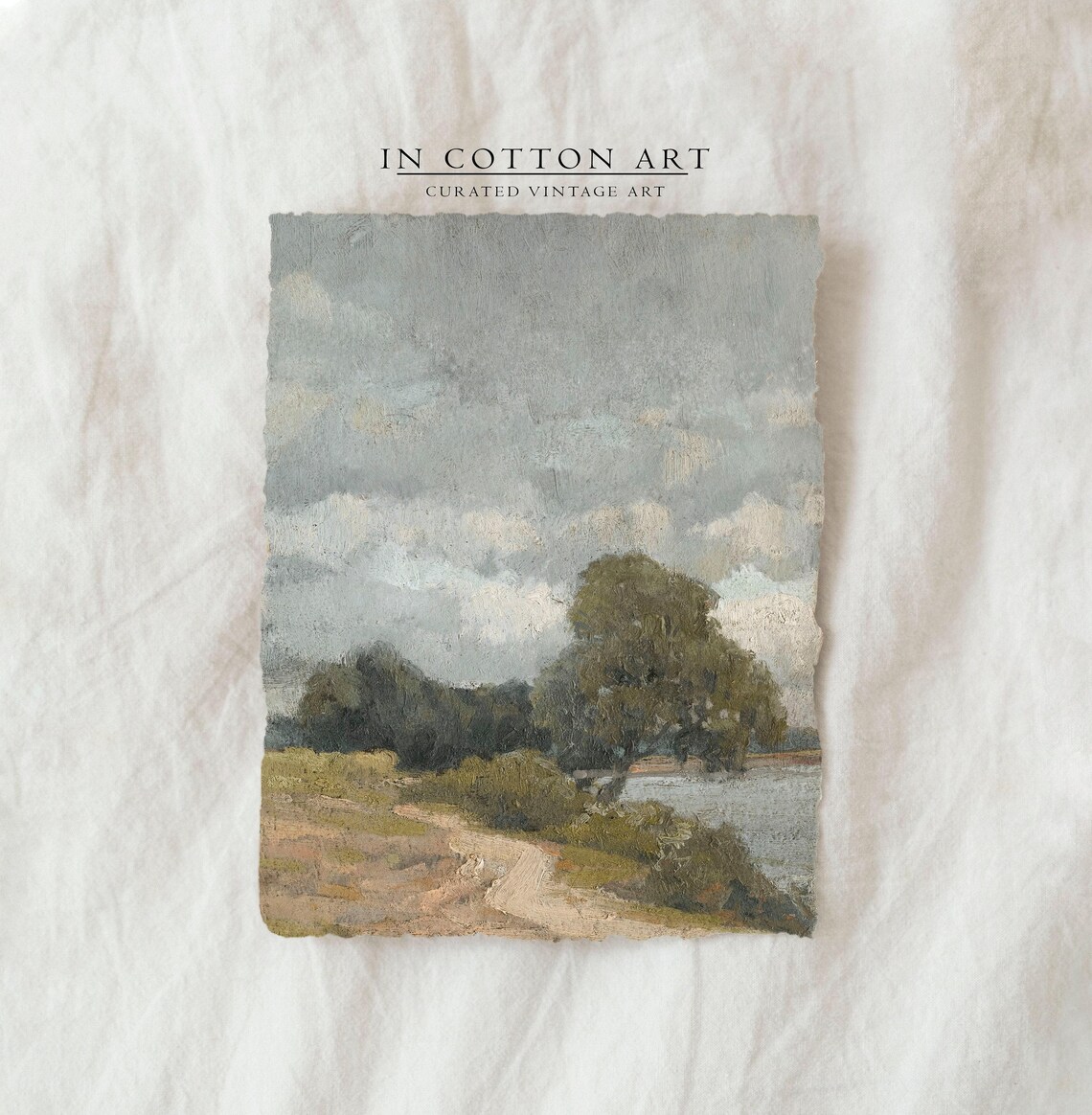 Rustic River Landscape, Vintage Farmhouse Art Print - Image 3