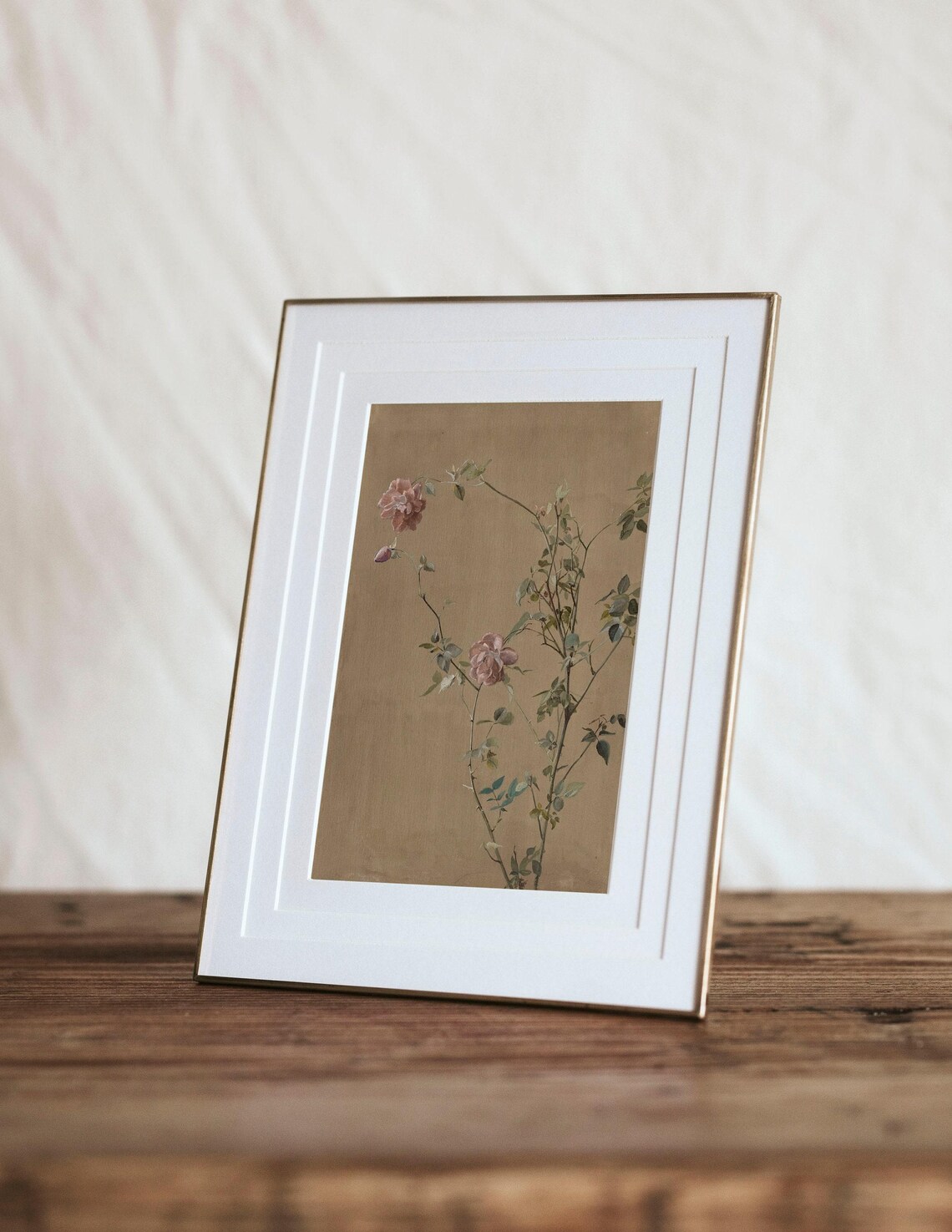 Vintage Botanical Rose Art Print, Rustic Farmhouse - Image 3