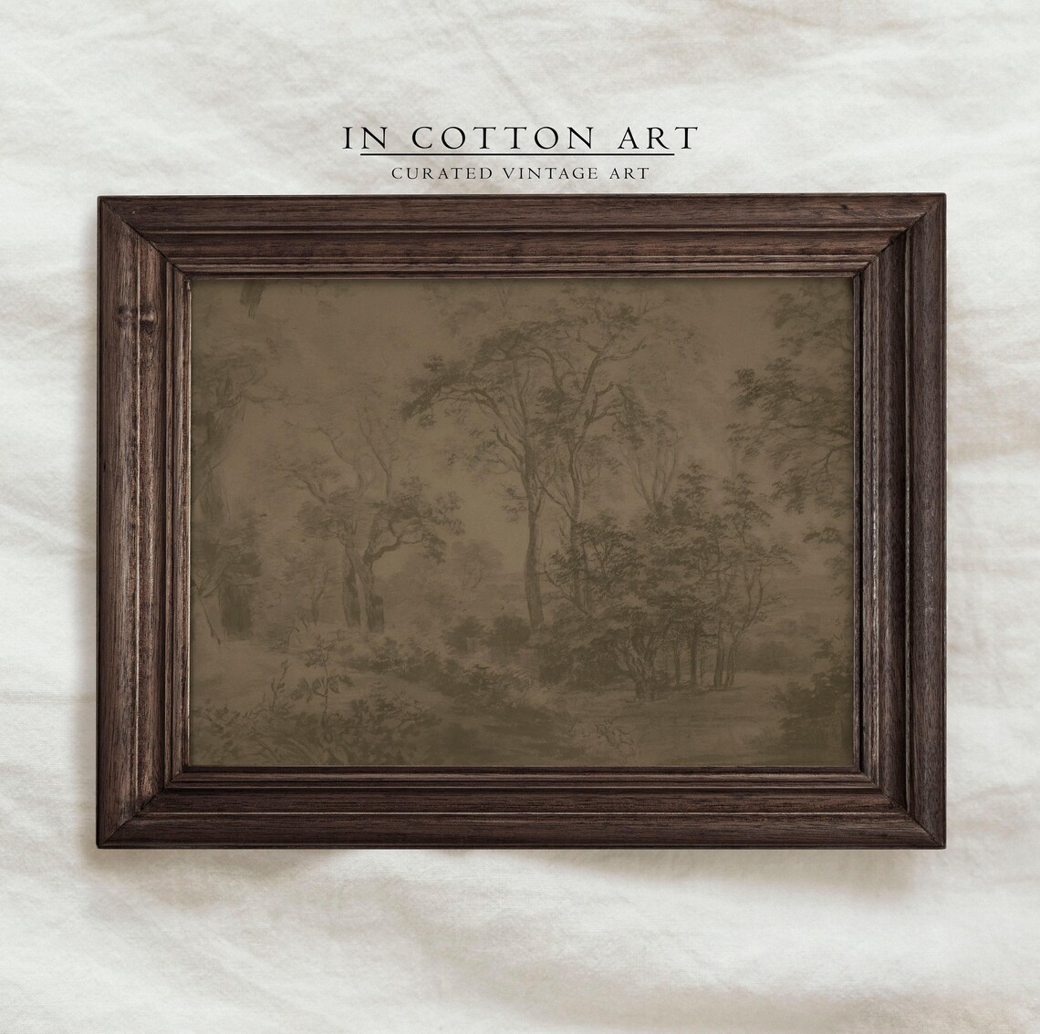 Vintage Foggy Forest Minimalist Wall Art Print