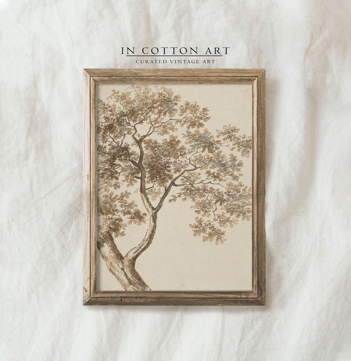 Vintage Rustic Tree Drawing Art Print - Image 4