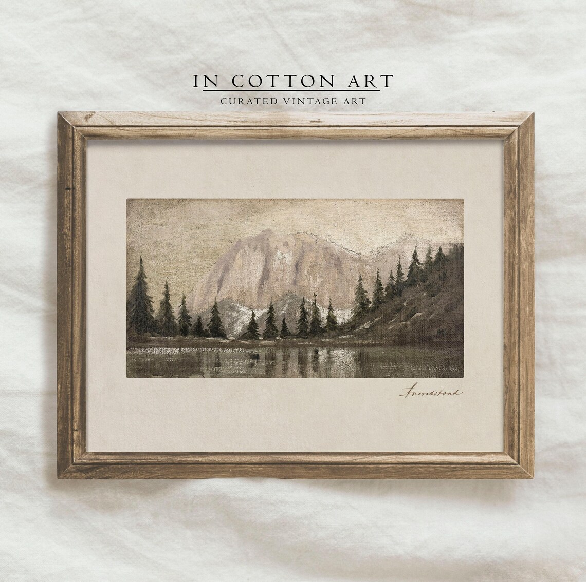Vintage Holiday Winter Pine Forest Christmas Art Print - Image 3