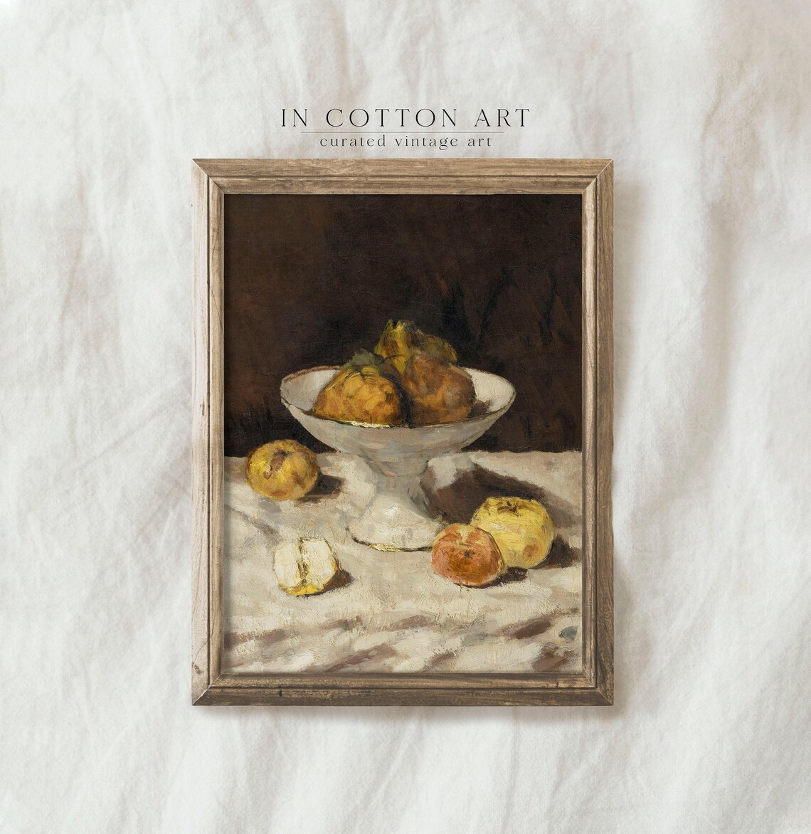 Moody Still Life With Pears and Apples, Art Print - Image 3