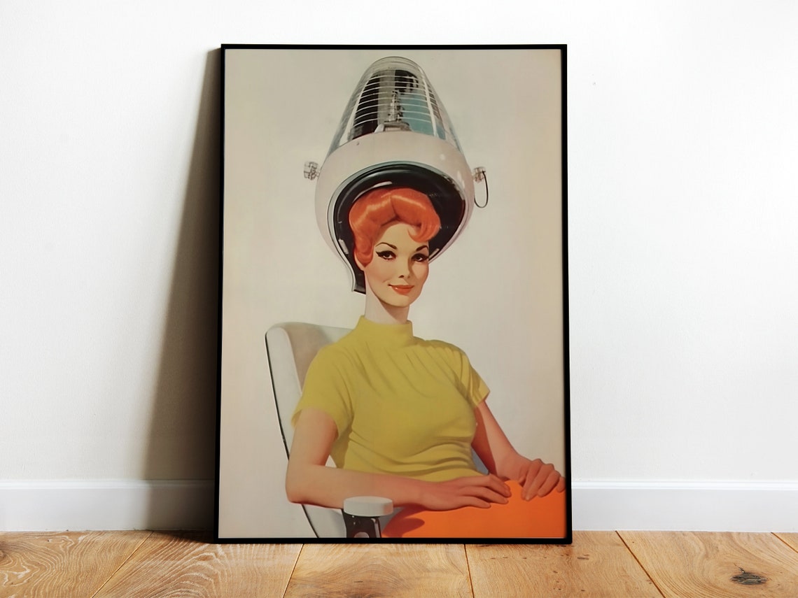 Hair Stylist Vintage Poster 50s Style Print Hairdresser Poster Beauty Salon Art Retro Print Funny Poster Hair Salon Print Housewife