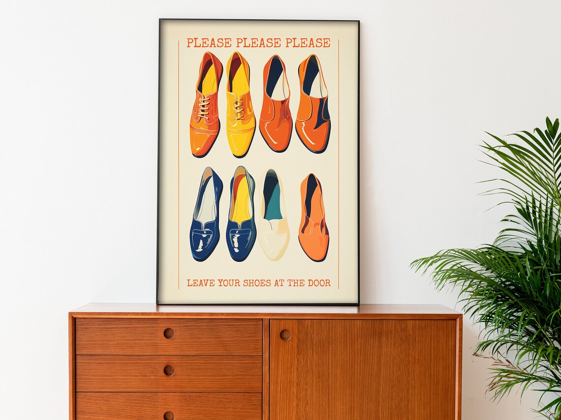 Leave Your Shoes At The Door Funny Retro Poster - Image 4